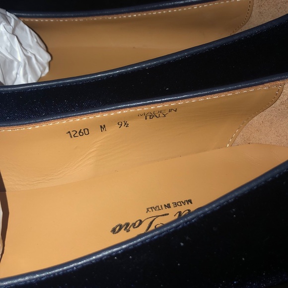 Black Velvet Italian Loafer with Black Tassel - Picture 4 of 5